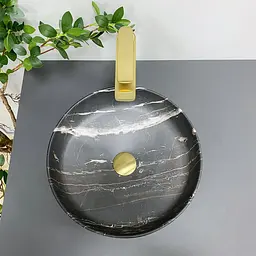 Умивальник VBI Prato black onyx matt накладний VBI-011406, Чорний матовий - мініатюра 4