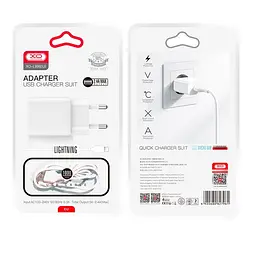 Адаптер мережний XO Lightning Cable Home charger L99 |1USB, 2.4A| - мініатюра 2