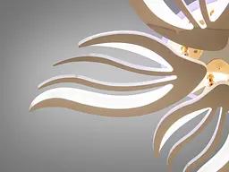 Стельова LED люстра для спальні та вітальні Diasha 2527/5G золото 75 см 78W з пультом - мініатюра 5