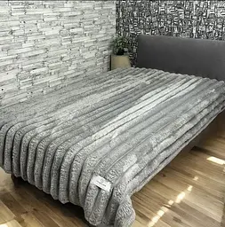 Плед євро 200*220см Імператорський 7см смужка Світло-сірий COLORFUL HOME - мініатюра 7