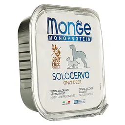Вологий корм Monge Dog Solo, для дорослих собак, 100% оленина, 150 г - мініатюра 2