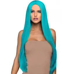 Leg Avenue - Long straight center part wig - Довга перука (бірюзова)