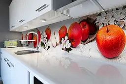 Кухонний фартух Червоні Яблука вінілова наклейка ПВХ квіти квіти Сірий 65х250 см Happy Pocket Z180898