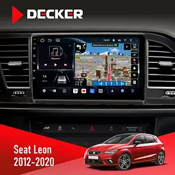 Штатна магнітола Seat Leon 2012-2020 Decker D9-011 4x64, DSP, 4G, 360 Decker (НФ-00006325)