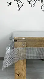 Скатертина силіконова зі срібною перлинною стрічкою 150х150 см - мініатюра 6