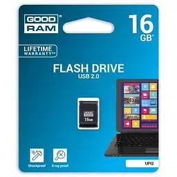 USB флеш накопичувач Goodram 16GB UPI2 Piccolo Black USB 2.0 (UPI2-0160K0R11) - мініатюра 2