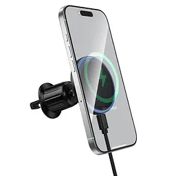 Автотримач з БЗП Borofone BH224 Flash 15W (air outlet) Black - мініатюра 6
