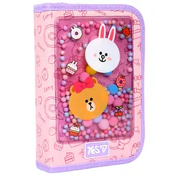 Пенал шкільний Yes одинарний з клапаном Line Friends Always Together HP-03 - мініатюра 2