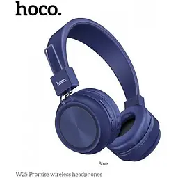 Навушники Hoco Promise W25 Bluetooth з підтримкою карт пам'яті MicroSD та 3.5 AUX сині 6931474710093 - мініатюра 3