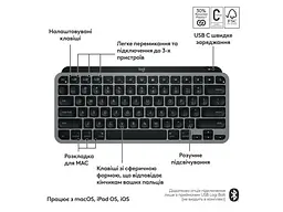 Клавіатура Logitech MX Keys Mini For Mac Space Gray (920-012652) - мініатюра 3