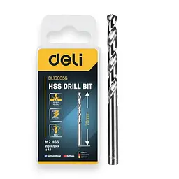 Свердло Hss D3,5 мм Deli EDL16035G