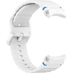 Силіконовий ремінець BeCover Ribbed Tape для Samsung Galaxy Watch (20 mm) 3 41 mm/4 40mm-44mm/5 40-44mm/6 40-44mm/7 40-44mm White (712050) - мініатюра 2
