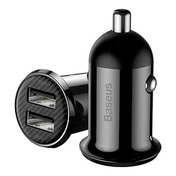 Адаптер автомобільний BASEUS Grain Pro автозарядний 2 USB 4.8 A (CCALLP-01) чорний - мініатюра 2