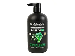 Гель-шампунь для душу DALAS 550мл MEN CRYSTAL FRESH 3в1