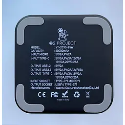 Повербанк O2 Project потужний 60000 mAh 65W для ноутбука 6 портів 20V - мініатюра 5