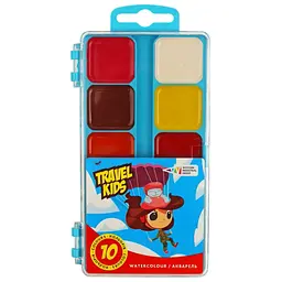 Набір дитячої акварелі Travel kids 10 кол. без пензлика пластик Гамма’UA (4820072538852)