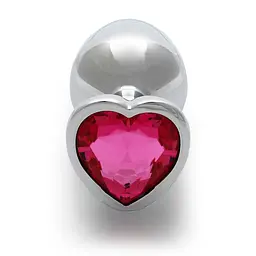 Металева анальна пробка з кристалом Ouch! Heart Gem - розмір M - мініатюра 3