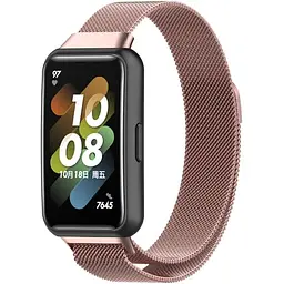 Ремінець DK для Huawei Band 7 Metal Milanese Loop Magnetic (pink rose) - мініатюра 2