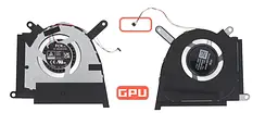Вентилятор Asus кулер 12V для моделей ноутбука TUF Dash F15 FX517ZW, FX517ZM, FX517ZR (GPU Fan) 13NR0990T02021, 12V, 4pin