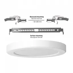 LED світильник круглий VIDEX DL6R 12W 3000K-4000K-6500K White - мініатюра 5