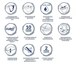 Унітаз підвісний CET B216 Cersanit Crea CleanOn з дюропластовим Slim сидінням SoftClose+QuickRelease 30412 - мініатюра 9