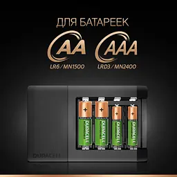 Зарядний пристрій для пальчикових та мізинчиків батарейок Duracell, 1300 mAh, CEF15 (81568893) - мініатюра 6