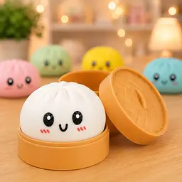 Антистрес-іграшка Squishy "Пельмешка" у коробочці / Сквіш бао-булочка, пельмень 5,5 см / Іграшка антистрес сквіш Squishy Dumpling