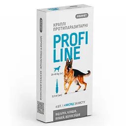 Каплі ProVET Profiline для собак 20-40 кг 4 піпетки по 3.0 мл інсектоакарицид - мініатюра 7