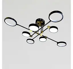 Сучасна чорно-золота LED люстра на 8 плафонів Artlight P537/8BK для вітальні та кабінету - мініатюра 2