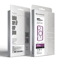 Чехол Apple iPhone 16 Plus, Unit MagSafe, розовый, прозрачный, магсейф, противоударный, магнитный, панель-накладка с поддержкой MagSafe, с поддержкой беспроводной зарядки, TPU+PC, защита всего корпуса, ударопрочный, ArmorStandart (ARM79295) - мініатюра 6