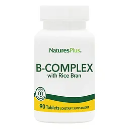Вітаміни та мінерали Natures Plus B-Complex with Rice Bran 90 таблеток
