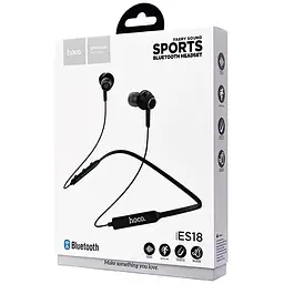 Навушники Bluetooth Hoco Faery sound ES18 бездротова гарнітура чорна - мініатюра 2