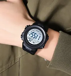 Годинник чоловічий наручний спортивний Skmei 2260 (Чорний з білим) - мініатюра 5