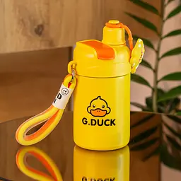 Термос G. Duck 460 мл з трубочкою та гвинтовою кришкою, жовтий Happy Life HP18309Y - мініатюра 2