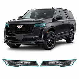 Антигравійна захисна бронеплівка за лекалами для Cadillac Escalade V 2021- оптика (фари та ПТФ)