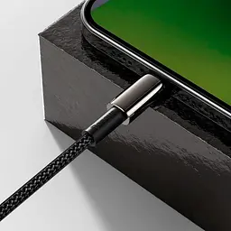 Кабель Baseus Tungsten Gold Fast Charging Lightning 2.4A (1m) black (CALWJ-01) - мініатюра 6