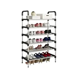 Підлогова відкрита полиця для взуття на 6 ярусів Shoe Rack XL-855 металева 105×54×25 см - мініатюра 3