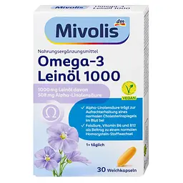 Олія льону Mivolis Omega-3 1000 мг, 30 капсул