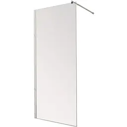 Душова перегородка Mixxus Premium Flat SP01-90x200-TR хром Walk-In прозоре скло 8 мм MI6850, прозоре, хром