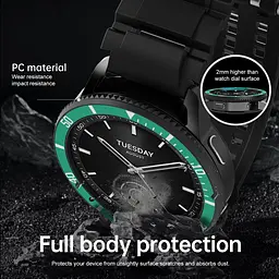 Безель Sikai для смартгодинника Xiaomi Watch S3/S4 Green-black - мініатюра 7