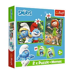 Пазл Trefl The Smurfs Смурфикам весело 2 in 1+memos (5900511936568)