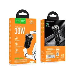 Адаптер автомобільний HOCO Smooth road car charger NZ5 саме зарядне чорне - мініатюра 7