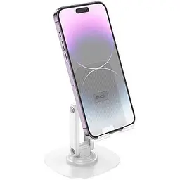 Тримач для телефона Hoco Winner dual-axis rotating desktop stand HD6 4.5-7" Білий - мініатюра 2