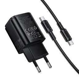 МЗП Borofone BAS84A Star PD25W (1USB-C) + кабель Type-C to Type-C Black - мініатюра 3