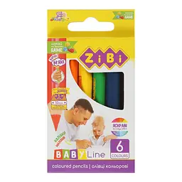 Олівці кольорові ZiBi Baby line mini jumbo 6 кольорів (ZB.2450)