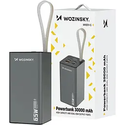 УМБ Wozinsky 30000mAh K65+ 65W PD,QC USB-A,2xUSB-C Gray - мініатюра 3