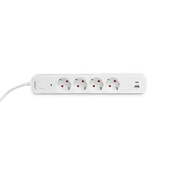 Мережевий подовжувач VIDEX ONCORD з/з 4п 3м (3x1.5мм) 3.4А USB(QC3.0) +USB-C(PD20W) з кнопкою White VIDEX (27695-000) - мініатюра 5