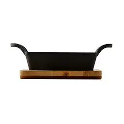 Чавунна мініформа з серверовочною дошкою MasterPro Foodies cook&share 12.6X18.5 см (BGMP-3805-EM) - мініатюра 3