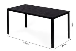 Садовий стіл MultiGarden 156x78 см Polywood (Чорний), металевий - мініатюра 7