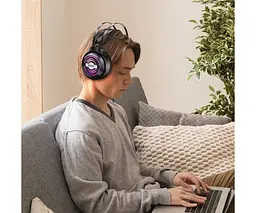 Дротові навушники Hoco W101 Streamer gaming headphones 2.4m, 3.5mm, USB, LED black - мініатюра 7